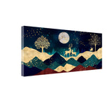 Luxurious Modern Art of Mountains and Deer |Size W 4 x H 2 feet