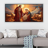 Modern Holy Family Artwork – Mary & Joseph Holding Baby Jesus