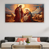 Modern Holy Family Artwork – Mary & Joseph Holding Baby Jesus