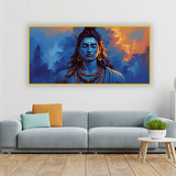 Lord Shiva in Yoga Canvas Wall Art – Divine Mahadev Painting Size:H x W, 2x4 Feet