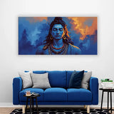 Lord Shiva in Yoga Canvas Wall Art – Divine Mahadev Painting Size:H x W, 2x4 Feet