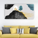 Twin Deer in Morning Mist | Nature Canvas Painting