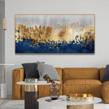 Modern Golden Art Textured Design - Buy Premium Canvas Wall Painting | Size 2x4 Feet