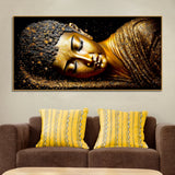 Modern Golden Buddha Statue - Buy Canvas Wall Painting | Size 2x4 Feet