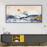 Sunset on Mountains – Golden Horizon Landscape Canvas (4x2 Feet)