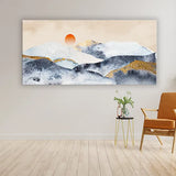 Sunset on Mountains – Golden Horizon Landscape Canvas (4x2 Feet)