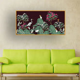 Multi-Colour Peacock Warli Wall Art | Size 2x4 Feet