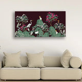 Multi-Colour Peacock Warli Wall Art | Size 2x4 Feet