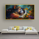Radha Krishna Cultural Wall Painting – Indian Canvas Decor