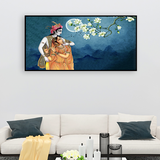 Radha Krishna Wall Art on Canvas – Extra Large 48x24 Inch Spiritual Painting for Home, Office & Hotel Décor