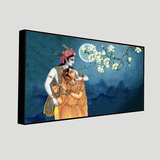 Radha Krishna Wall Art on Canvas – Extra Large 48x24 Inch Spiritual Painting for Home, Office & Hotel Décor