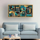 Gold Glitter Marble Polygon Wall Art| Size 2x4 Feet