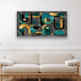 Gold Glitter Marble Polygon Wall Art| Size 2x4 Feet