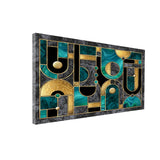 Gold Glitter Marble Polygon Wall Art| Size 2x4 Feet