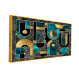 Gold Glitter Marble Polygon Wall Art| Size 2x4 Feet