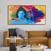 The God of Destruction Lord Shiva Canvas Wall Art – Divine Mahadev Painting Size:H x W, 2x4 Feet