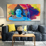 The God of Destruction Lord Shiva Canvas Wall Art – Divine Mahadev Painting Size:H x W, 2x4 Feet