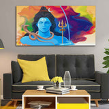 The God of Destruction Lord Shiva Canvas Wall Art – Divine Mahadev Painting Size:H x W, 2x4 Feet