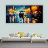 Street Scene Love Couple – Romantic in rain Wall Art | Size 2x4 Feet
