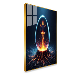 Shivling and Trishul Shiva Acrylic Painting – Divine Home Décor