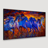WallCry Big Panoramic Running Horses Abstract Design Canvas