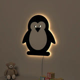 Baby Penguin Backlit Wooden Wall Décor