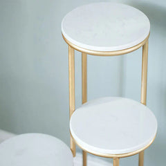 Metal Planter Stand With White Marble At Top
