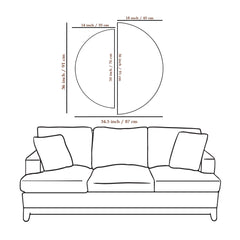Gold Abstract Drags Semi Circle Frames Set Of 2