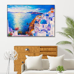 Greece House view Framed Wall Art