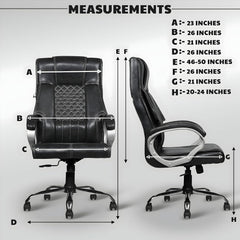 Black Leatherette Boss Office Chair | 360° Swivel, Tilting Locking Mechanism & Chrome Stand