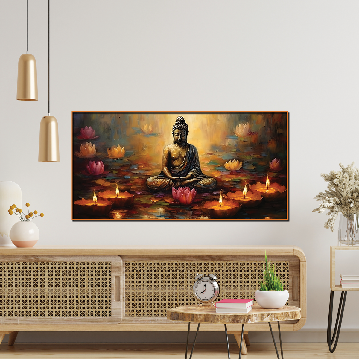 Gorgeous Gautam Buddha Canvas Wall Paintings for Living Room, Bedroom, Meditation, Boutiques, Yoga Studios, Office & Workspaces