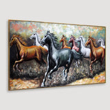 WallCry Big Panoramic Running Horses Abstract Design Canvas