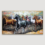 WallCry Big Panoramic Running Horses Abstract Design Canvas