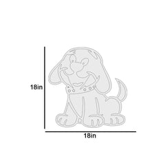 Cheerful Dog Backlit Wooden Wall Décor