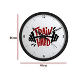 Train Hard Designer Wall Clock for Gym – Black Frame