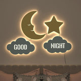 Good Night Moon & Star Backlit Wooden Wall Décor