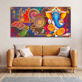 Spiritual God Ganesha Canvas Wall Painting