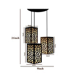 Wooden Ceiling Pendant Light Triangle Pattern Design Modern Lamp For Home Decoration Living Room