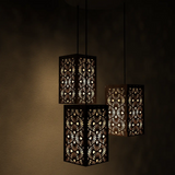 Floral Pattern Wooden Modern Lamp Hanging Ceiling Light For Home Decoration Living Room
