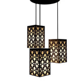 Round Pattern Wooden Modern Lamp Hanging Ceiling Light For Home Decoration Living Room
