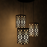 Round Pattern Wooden Modern Lamp Hanging Ceiling Light For Home Decoration Living Room
