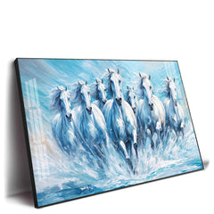 Galloping Horses Acrylic Wall Painting – Luxury Horse Wall Art for Living Room
