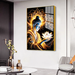 Stunning Lord Gautam Buddha Canvas Printed Acrylic Wall Paintings & Art for Living Room, Office