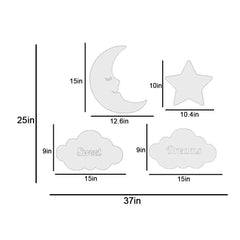 Good Night Moon & Star Backlit Wooden Wall Décor