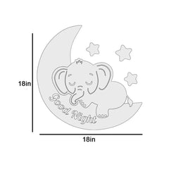 Slepping Baby Elephant Backlit Wooden Wall Décor
