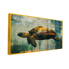 Turtle Is Swimming Water Is Swimming Canvas Wall Paintings