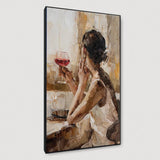 Lady With A Wine Glass Framed Wall Art