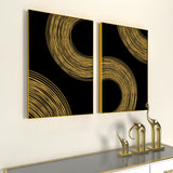 Golden Flowy Path Frames Set Of 2