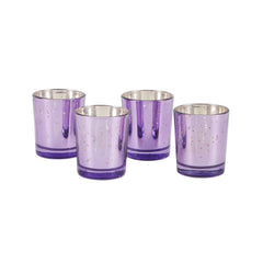 Purple Glass Votive Set of 4