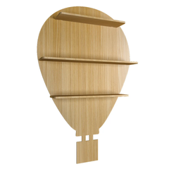 Hot Air Balloon Backlit Wood Wall Shelf / Book Shelf / Night Light, Light Oak Finish